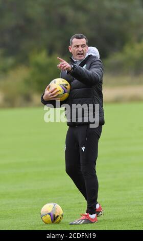 28. August 20, Ormiston, East Lothian, Schottland. VEREINIGTES KÖNIGREICH. Hibernian Training Session for Sundays SPL match vs Aberdeen Credit: eric mccowat/Alamy Live News Stockfoto