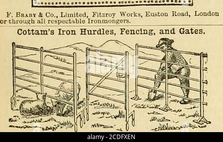 . Die Gärtnerchronik und landwirtschaftliche gazette . LBSTS VON TANKS AUF ANWENDUNG.. COTTAMS HÜRDEN werden iu die beste Art und Weise, von überlegenem Schmiedeeisen, durch eine verbesserte Methode gemacht. IllustriertPreislisten, auf Anfrage bei Cottam & Co., Iron Works, 2, WinsloyStreet, Oxford Street, London, W. Stockfoto