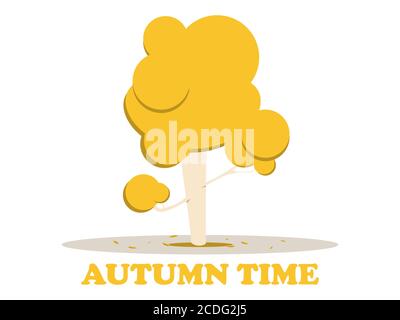Herbstbäume Papier geschnitten isoliert auf weißem Hintergrund. Herbstzeit. Entwerfen Sie eine Vorlage für Einladungen, Broschüren und Grußkarten. Vektorgrafik Stock Vektor