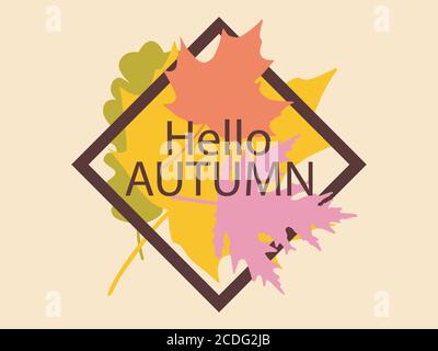 Herbst Zeitrahmen mit Blättern. Vintage-Bordüre mit vergilbten fallenden Eichenholz- und Ahornblättern. Entwerfen Sie eine Vorlage für Einladungen, Prospekte und Begrüßung Auto Stock Vektor