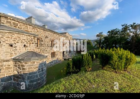 Fort Colle delle Benne. Levico Terme, Provinz Trient, Trentino-Südtirol, Italien, Europa. Stockfoto