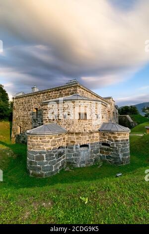 Fort Colle delle Benne. Levico Terme, Provinz Trient, Trentino-Südtirol, Italien, Europa. Stockfoto