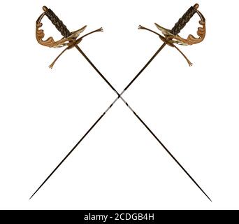 Zwei gekreuzte Schwerter Stockfoto