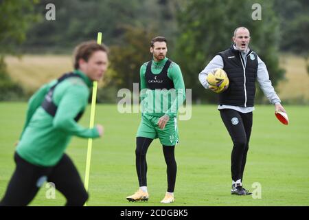 28. August 20, Ormiston, East Lothian, Schottland. VEREINIGTES KÖNIGREICH. Hibernian Training Session for Sundays SPL match vs Aberdeen Credit: eric mccowat/Alamy Live News Stockfoto