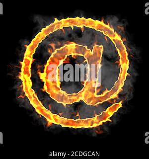 Brennende und flammender Font bei Symbol Stockfoto
