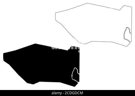 Mbuji-Mayi City (Demokratische Republik Kongo, Kongo-Kinshasa, Zaire, DR Kongo, Kasai-Oriental Province) Karte Vektor-Illustration, scribble Skizze Stock Vektor