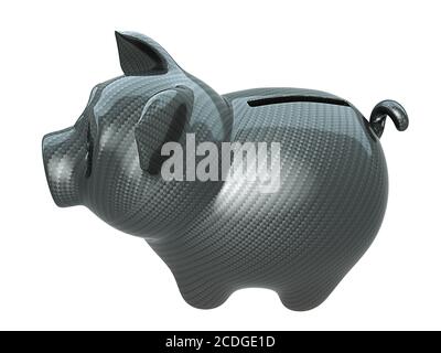 Sparschwein aus Kohlefaser: Vertrauen Stockfoto