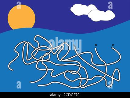 Eine generische Kinder Vektor Illustration einfache Labyrinth-Spiel für Magazin Kinderanimation - Fügen Sie eigene saisonale Kunst für Start und Fertig stellen Stock Vektor