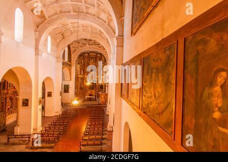 Interior von Iglesia de la Merced, Sucre, konstitutionelle Hauptstadt Boliviens, Hauptstadt des Departements Chuquisaca, Bolivien, Lateinamerika Stockfoto