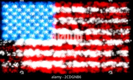 Urlaub: Glitzernde und funkelnde USA Flagge Stockfoto