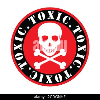Schädel giftige Symbol Vektor-Illustration auf weißem Hintergrund.toxische Warnung.Gefahrenschild. Stock Vektor