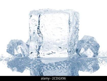 Eisblöcke mit Wassertropfen Stockfoto