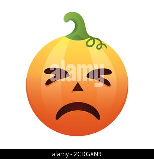 Kürbis emoticon.Halloween Kürbis isoliert auf weißem Hintergrund.Kürbis emoji.Halloween Kürbis Rendering. Stock Vektor