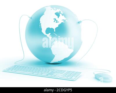 Masse mit Tastatur und Maus verbunden Stockfoto