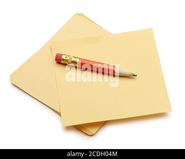 Roten Stift und Papier-Schuldbrief Stockfoto