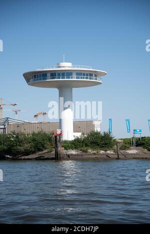 Leuchtturm Zero, Hafencity, Hamburg, Deutschland Stockfoto