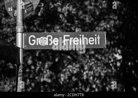 Straßenschild große Freiheit Stockfoto