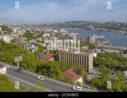 Wladiwostok, Bucht Goldenes Horn, Russland Stockfoto