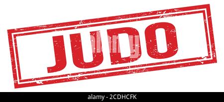 JUDO rot grungy Rechteck Stempel Zeichen. Stockfoto