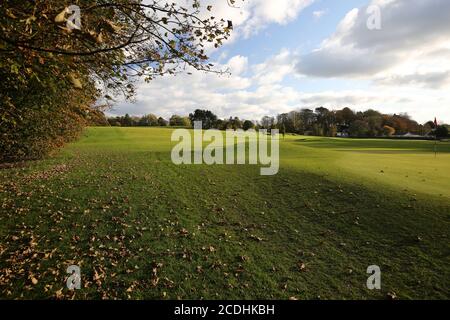 Ayr, Schottland, 29. Oktober 2019 Belleisle Park. Golfplatz Blick zurück in Richtung der 7. Abschlag Kredit : Alister Firth Stockfoto