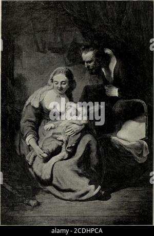 . Rembrandt; des meisters Gemälde in 643 abbildungen . Downton-Castle (England), A. R. Boughton Knlglit auf Hol/, H. 0,765, B. 0,64 Ruhe auf der Flucht nach AegyptenDer Rest während des ihe-Fluges nach Ägypten um 1630 Le repos pendant la fuite en Kgypte B. 37 21. München, Alte Pinakothek die Heilige Familie 1631B. 38 auf Leinwand, H. 1,93, B. 1,30 La Sainte Familie 22 Stockfoto