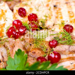 Gegrilltes Fleisch, Makro Stockfoto