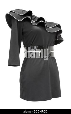 Schwarzes Jersey-Kleid, Clipping-Pfad Stockfoto