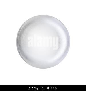 Eis in Form einer Kugel auf weißem Hintergrund. 3D-Rendering Stockfoto