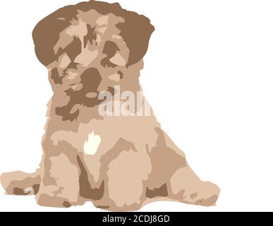 Hund, Welpen Vektor-Illustration mit weißem Hintergrund Stock Vektor