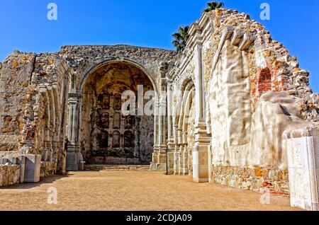 1812 Erdbeben Ruinen Mission San Juan Capistrano Stockfoto