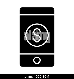 Mobile Payment Banking Glyph-Symbol Stockfoto
