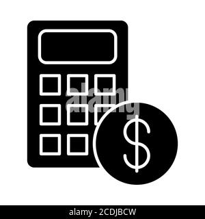 Rechner Banking Glyph Symbol Stockfoto