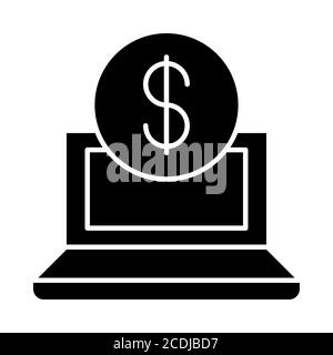 Money Desktop Banking Glyph-Symbol Stockfoto