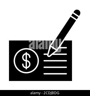 Investment Contract Banking Glyph Icon Stockfoto