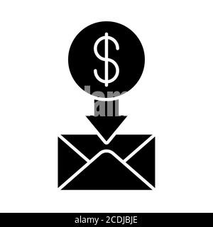 Senden Geld Banking Glyph Symbol Stockfoto