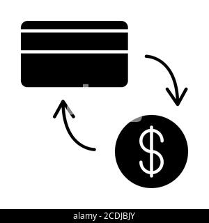Symbol Für Geldwechsel-Banking-Glyphe Stockfoto