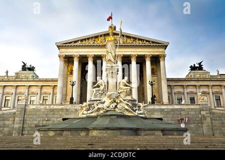 Österreichisches Nationalparlament in Wien, Österreich Stockfoto