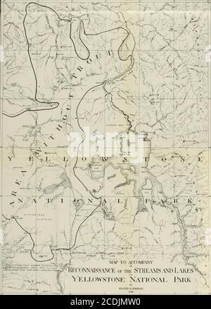 . Bericht von Erkundungen in Colorado und Utah im Sommer 1889: Mit einem Bericht über die Fische in jedem der Flussbecken gefunden untersucht. , r. &lt; KARTE ZU KKX Yellowstone National BRK DAVID S.JORDAN 11188. /f»*/r«/ttn tatrn /nun iiuy, /,///.,//„/ ,,, /fjllO. i/n//„ r V f.V,,l»„tr,t/ Simvs Stockfoto