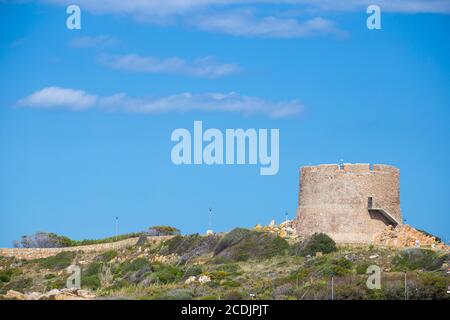 Italien, Sardinien, Santa Teresa Gallura, Turm Von Longosardo Stockfoto