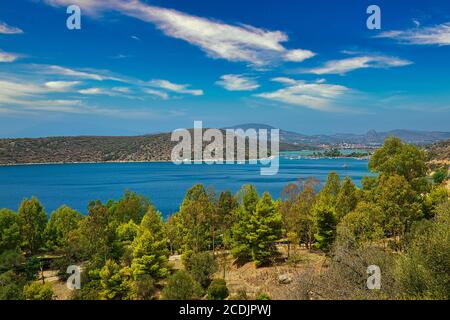 Wunderschöne Sommer Panorama Meerblick in Griechenland. Stockfoto