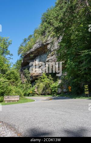 Autobahneinfahrt nach Cumberland Falls in Kentucky Stockfoto