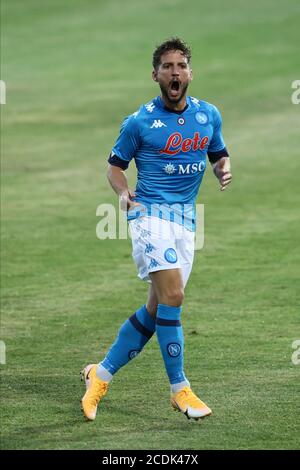 28. August 2020; Stadio Teofilo Patini, Castel di Sangro, Abruzzen, Italien; Vorsaison Fußballfreundlich, Neapel gegen L Aquila Calcio 1927; Dries Mertens von Neapel Stockfoto