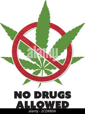 Keine Drogen erlaubt Hinweis Marihuana Cannabis Verbot Symbol Vektor-Design Stock Vektor