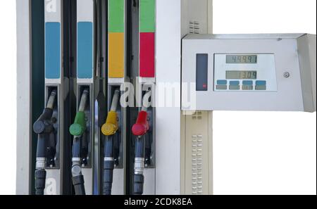 Benzin Pumpe Füllung Stockfoto