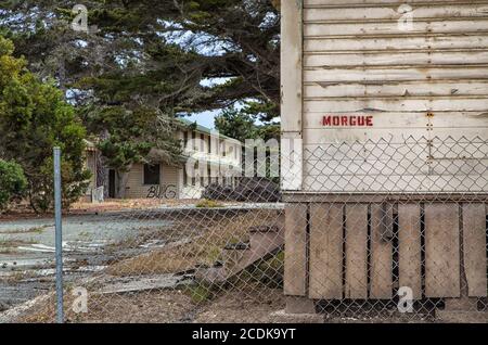 Verlassene Leichenhalle am Fort Ord Army Post Stockfoto