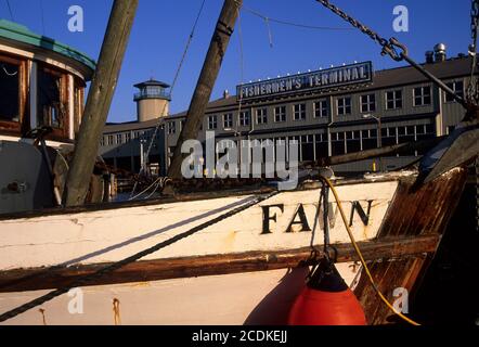 Angelboot, Salmon Bay Terminal, Seattle, Washington Stockfoto