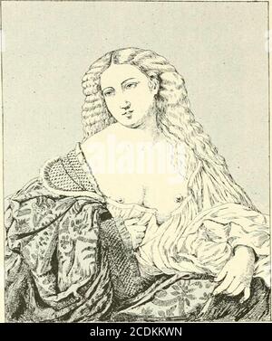 . Les seins dans l'histoire . est donné la satisfaction de placer, au beau Milieu de safresque, une maîtresse infidèle, absolument nue, emportée au noirséjour par un démon muni dailes de chauve-souris ^Abb. 130).Albert Durer nous a déjà présenté sa femme en Fortune (1 , avecdes ailes dans le dos pour tout vêtement. La IV/^w.s de Lucas Cra-nach, qui fait Partie de la galerie de peinture du château de Nurem-berg, serait le Portrait de lépouse du peintre allemand ; la tête estsuperbe et digne de la déesse de la beauté, Mais les seins, les mainset les bras sont ceux dune lourde et vulgaire Teutone Stockfoto