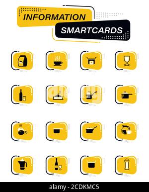 Essen und die Küche Icons set Stock Vektor