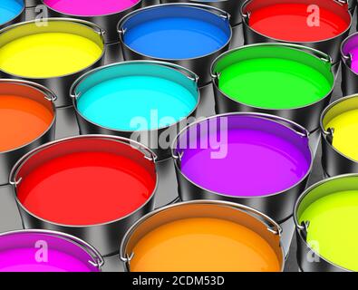 Farbeimer Stockfoto