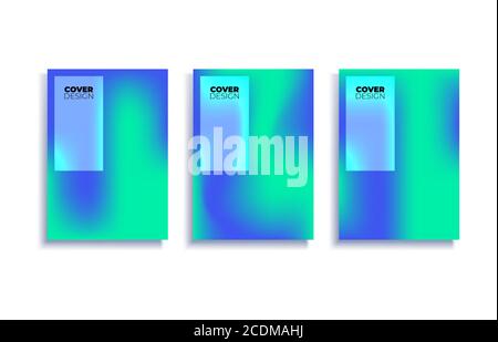 Set von Covers Design-Vorlagen mit lebendigen Gradienten Hintergrund. Modisches, modernes Design. Anwendbar für Plakate, Banner, Flyer, Präsentationen, Cover Stock Vektor